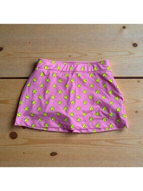 PRINCE Girls Pink Tennis Ball Print Skort Size Medium